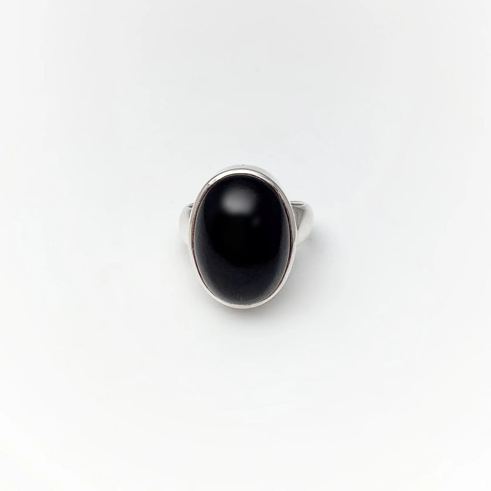 Black Onyx Chunky Oval Ring - Rocks and Gems Canada