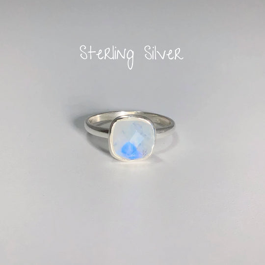 Rainbow Moonstone Ring - Rocks and Gems Canada