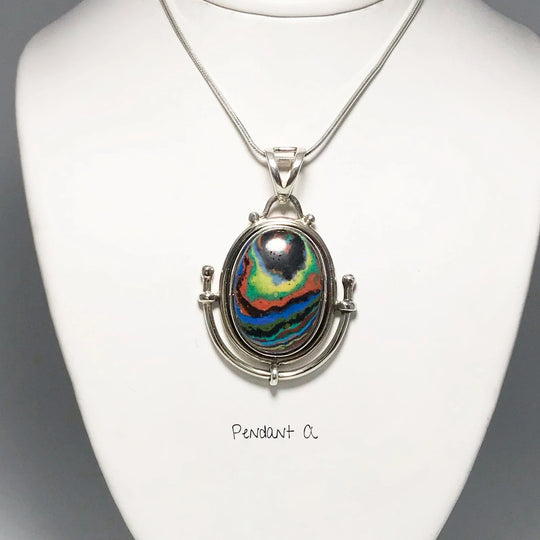 Rainbow Calcite Pendant - Rocks and Gems Canada