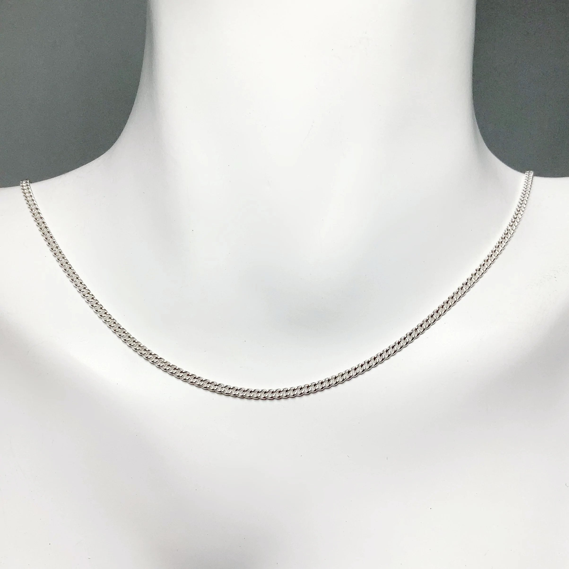 Sterling Silver Chain - Curb Link Style - Rocks and Gems Canada