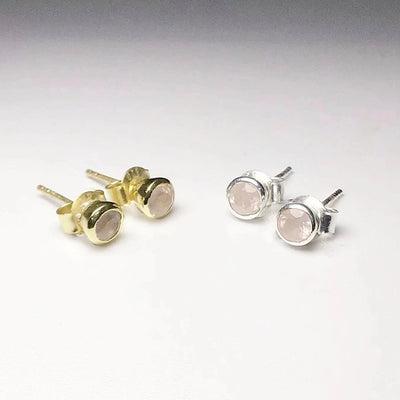 Rose Quartz Stud Earrings