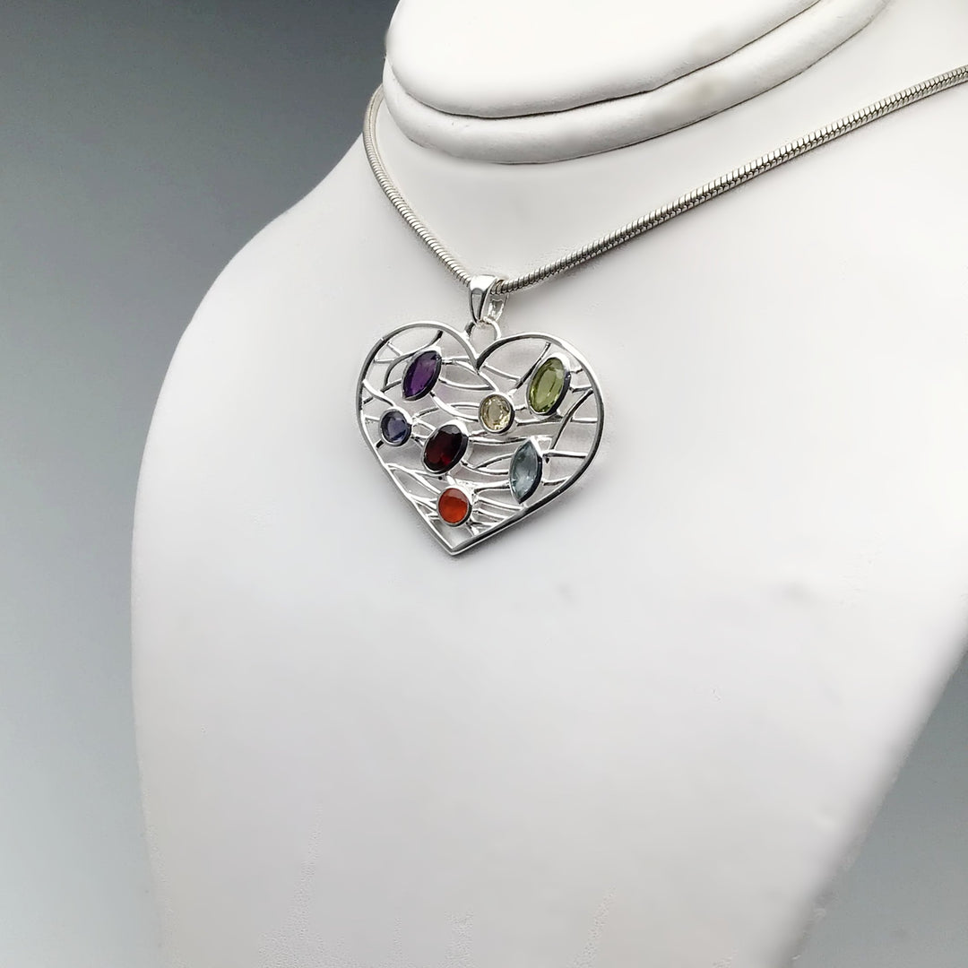 Multistone Heart Pendant - Rocks and Gems Canada