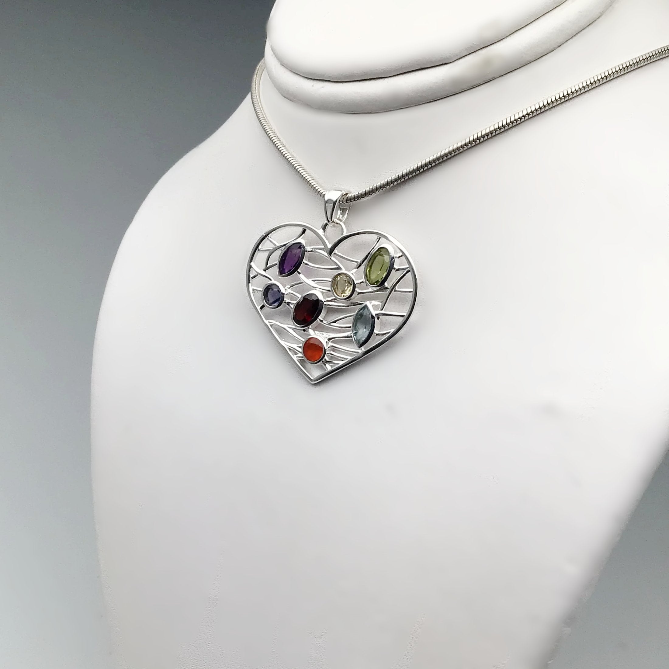 Multistone Heart Pendant - Rocks and Gems Canada