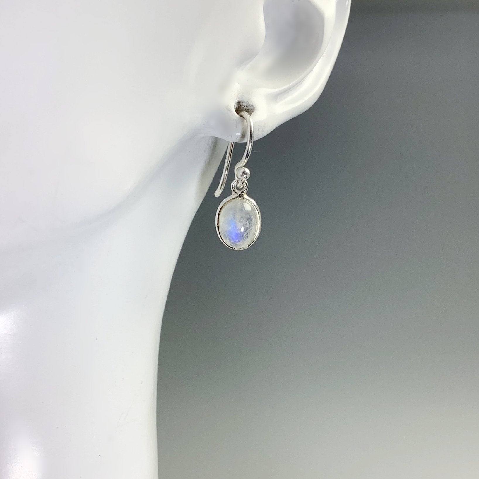 Rainbow Moonstone Dangle Earrings - Rocks and Gems Canada
