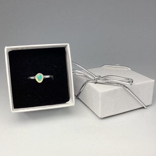 Faceted Ethiopian Fire Opal Ring - Rocks and Gems Canada