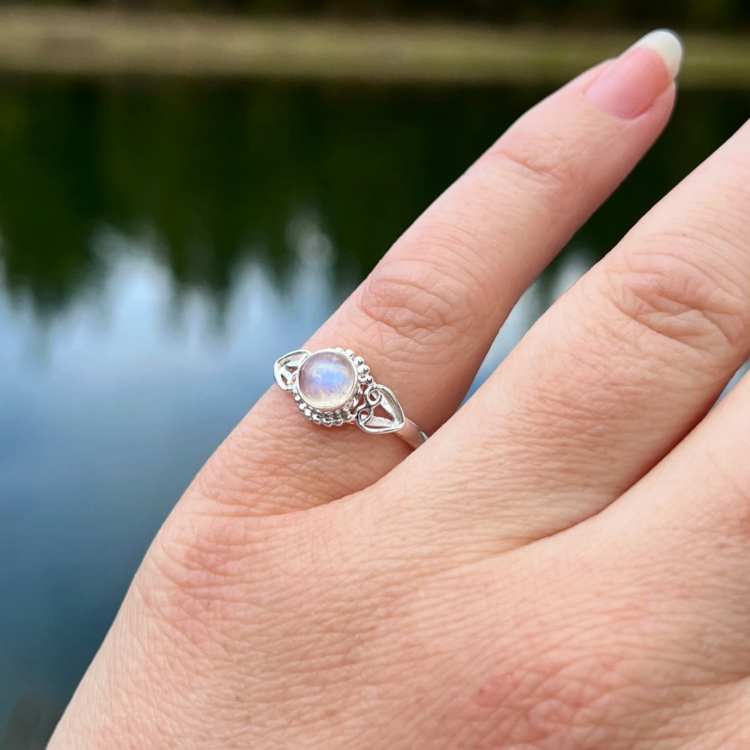 Rainbow Moonstone Ring - Rocks and Gems Canada