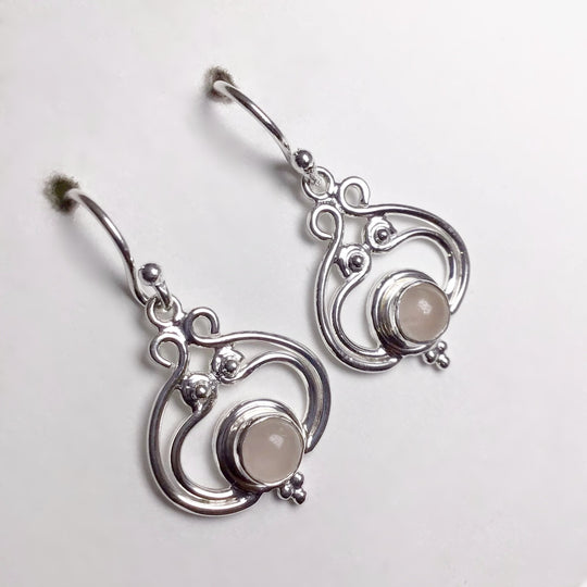 Rose Quartz Dangle Earrings - Rocks and Gems Canada