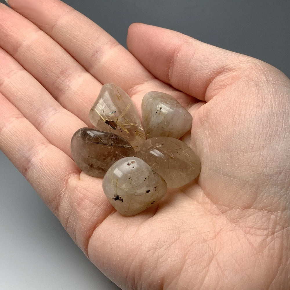 Rutilated Quartz Small Tumbles Pouch - Rocks and Gems Canada