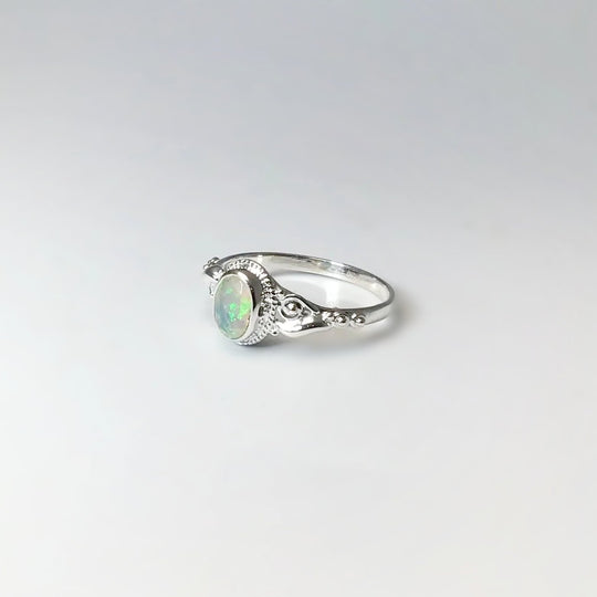 Faceted Ethiopian Fire Opal Ring - Rocks and Gems Canada