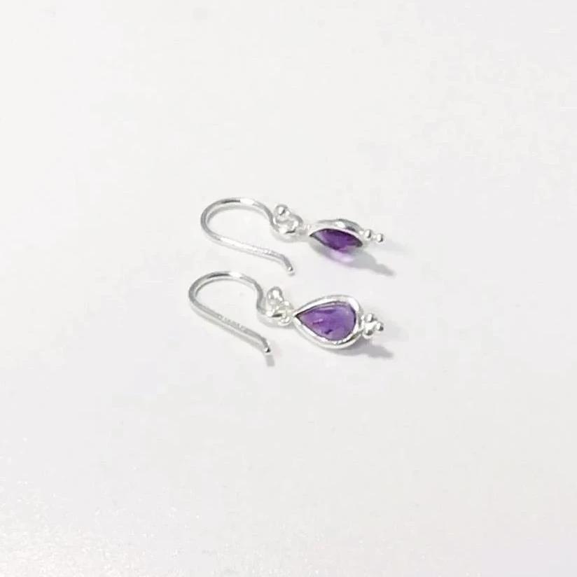 Amethyst Faceted Dangle Earrings - Rocks and Gems Canada