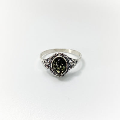 Green Amber Ring