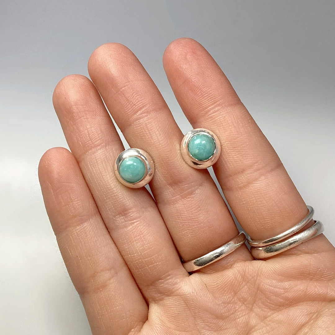 Amazonite Stud Earrings - Rocks and Gems Canada