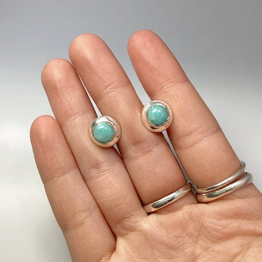 Amazonite Stud Earrings - Rocks and Gems Canada