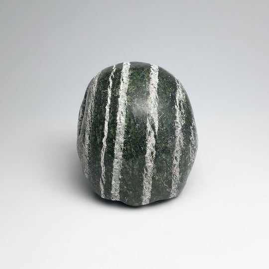 Carved Green Zebra Jasper Skull - Rocks and Gems Canada