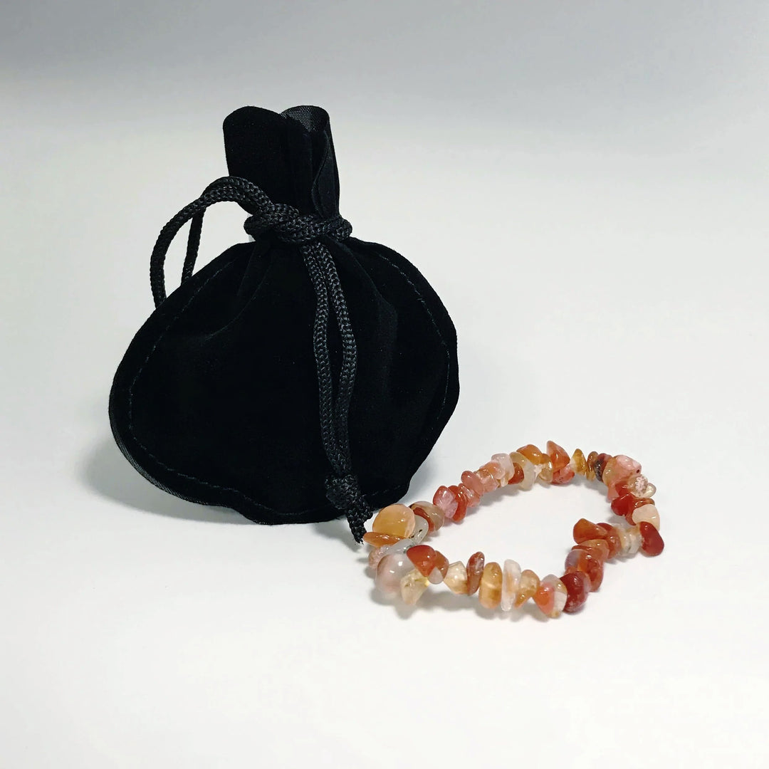Mixed Carnelian Agate Chip Beaded Bracelet - Rocks and Gems Canada