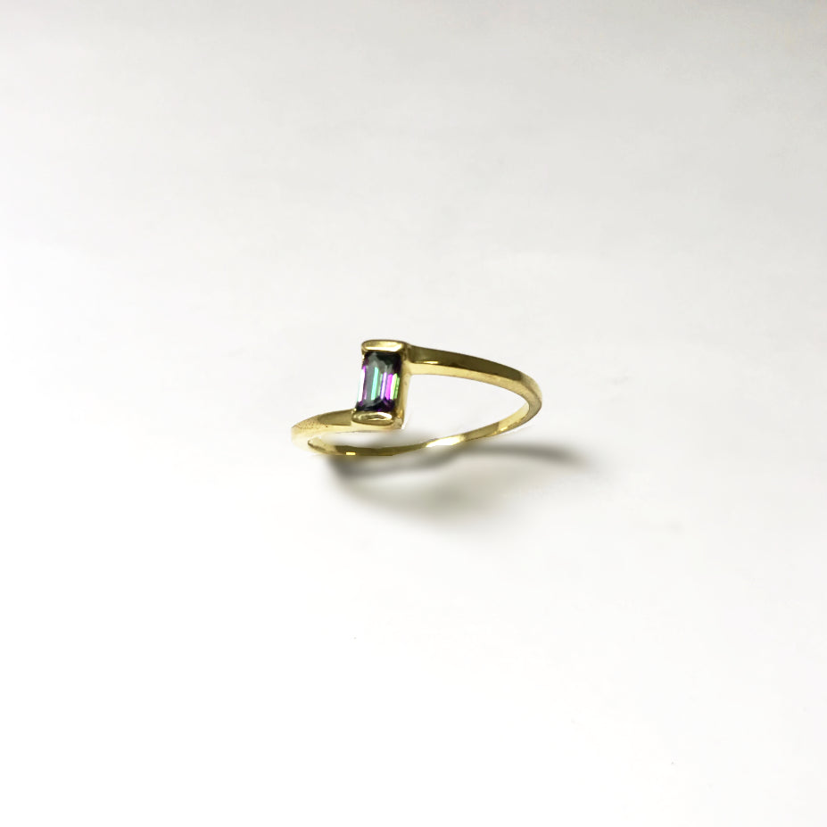 Mystic Topaz Gold Finish Ring - Rocks and Gems Canada