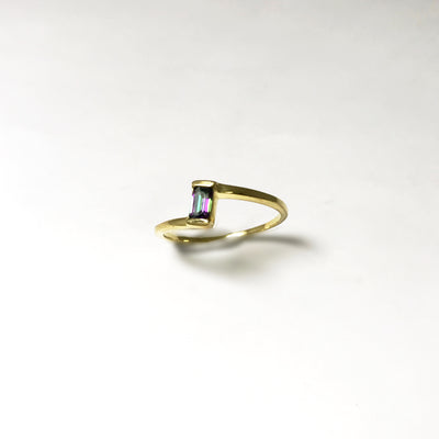 Mystic Topaz Gold Finish Ring