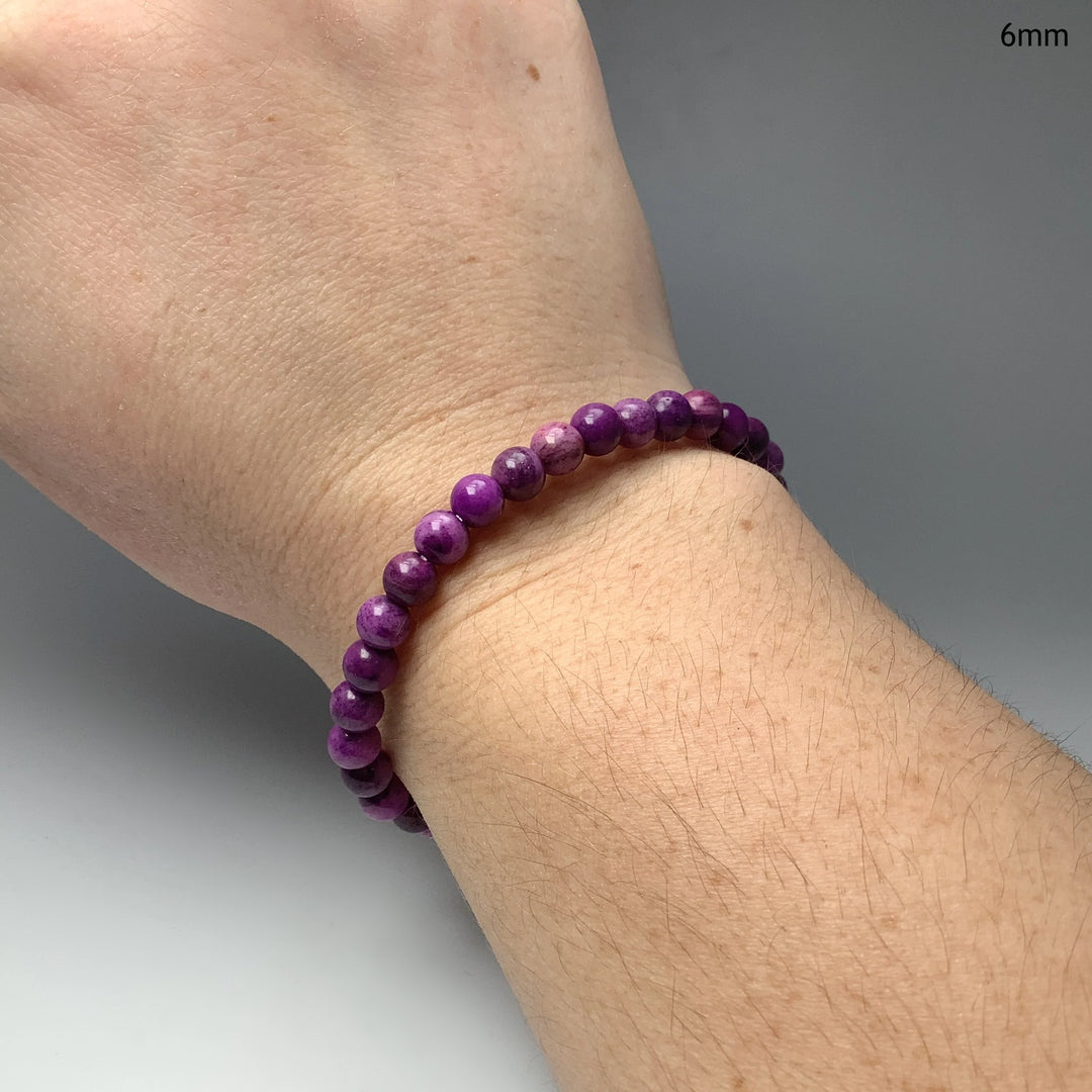 Purple Crazy Lace Agate Beaded Bracelet - Rocks and Gems Canada