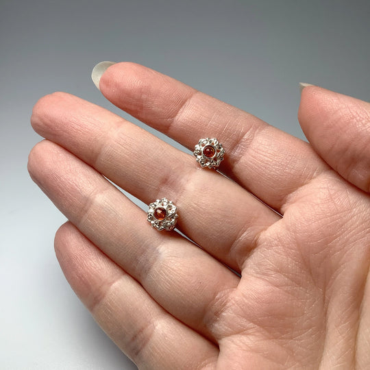 Cognac Amber Stud Earrings - Rocks and Gems Canada
