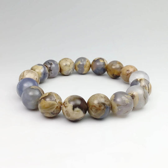 Chalcedony Beaded Bracelet - 12mm - High Quality - Rocks and Gems Canada