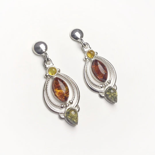 Mixed Amber Stud Earrings - Rocks and Gems Canada