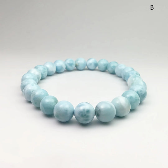 Larimar Beaded Bracelet - 8mm - Rocks and Gems Canada