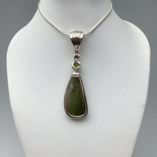 Moldavite and Peridot Pendant - Rocks and Gems Canada