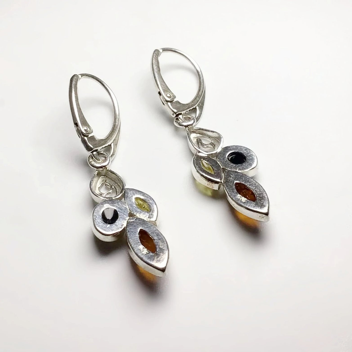 Mixed Amber Dangle Earrings