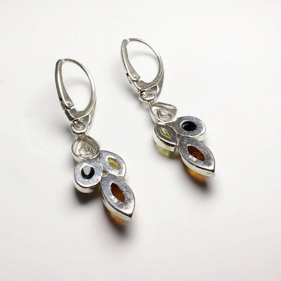 Mixed Amber Dangle Earrings