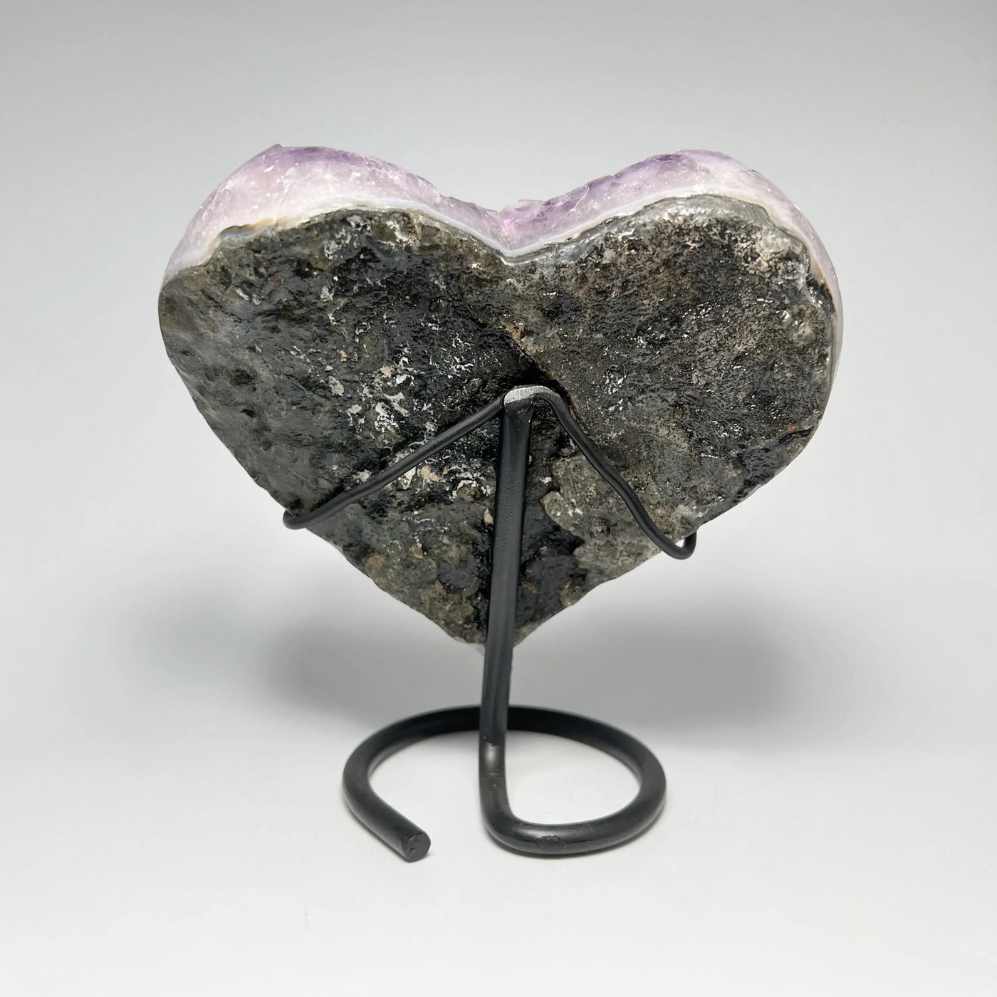 Amethyst Druze Cluster Heart On Stand