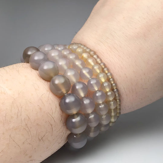 Natural Agate Beaded Bracelet - Rocks and Gems Canada