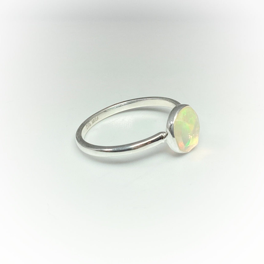 Faceted Ethiopian Fire Opal Ring - Rocks and Gems Canada