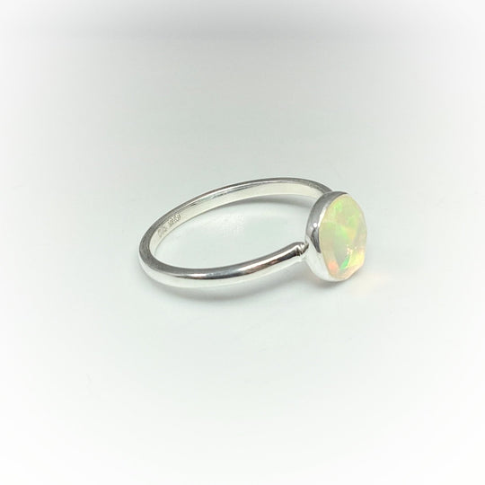 Faceted Ethiopian Fire Opal Ring - Rocks and Gems Canada