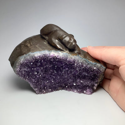 Amethyst Bear Carving