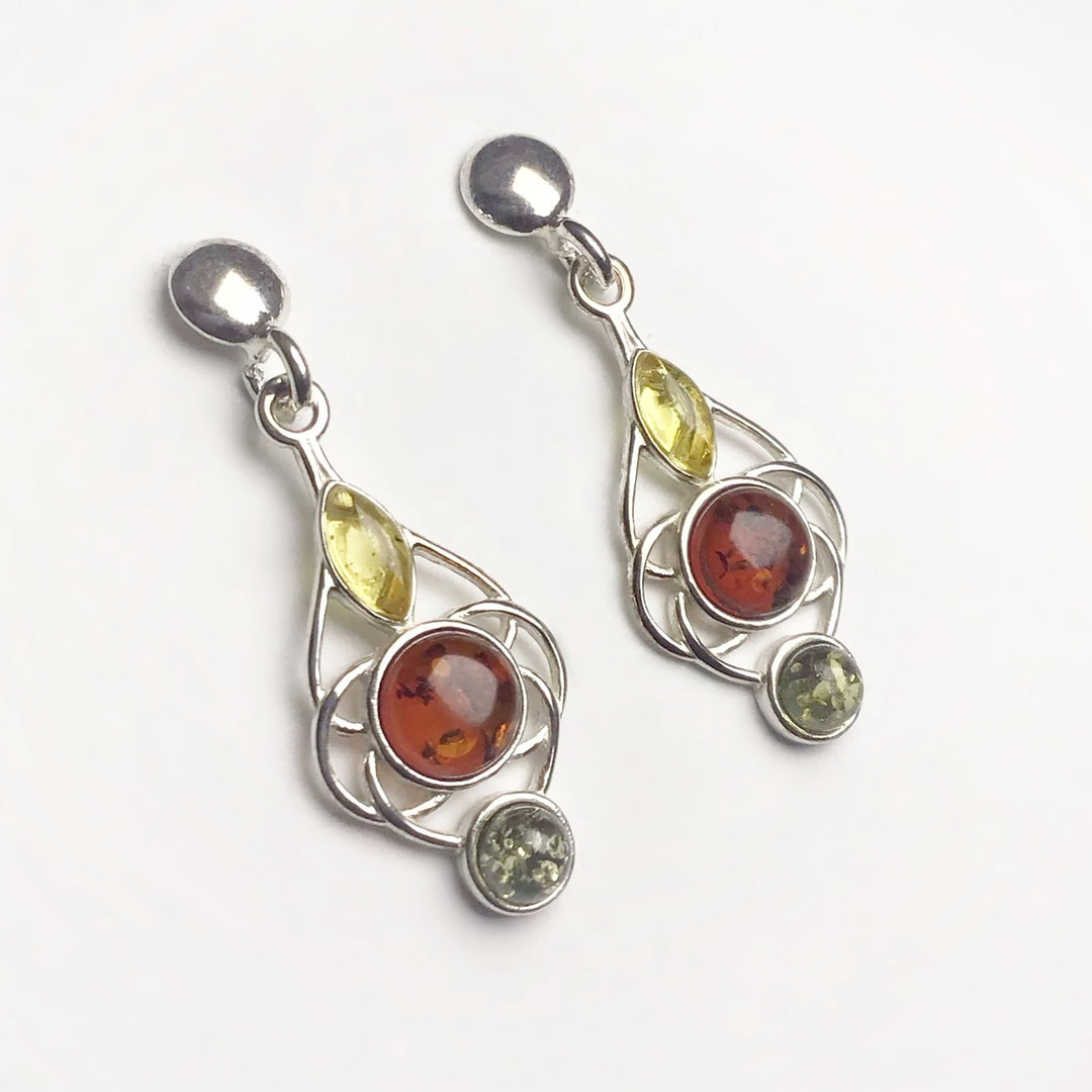 Mixed Amber Stud Earrings - Rocks and Gems Canada
