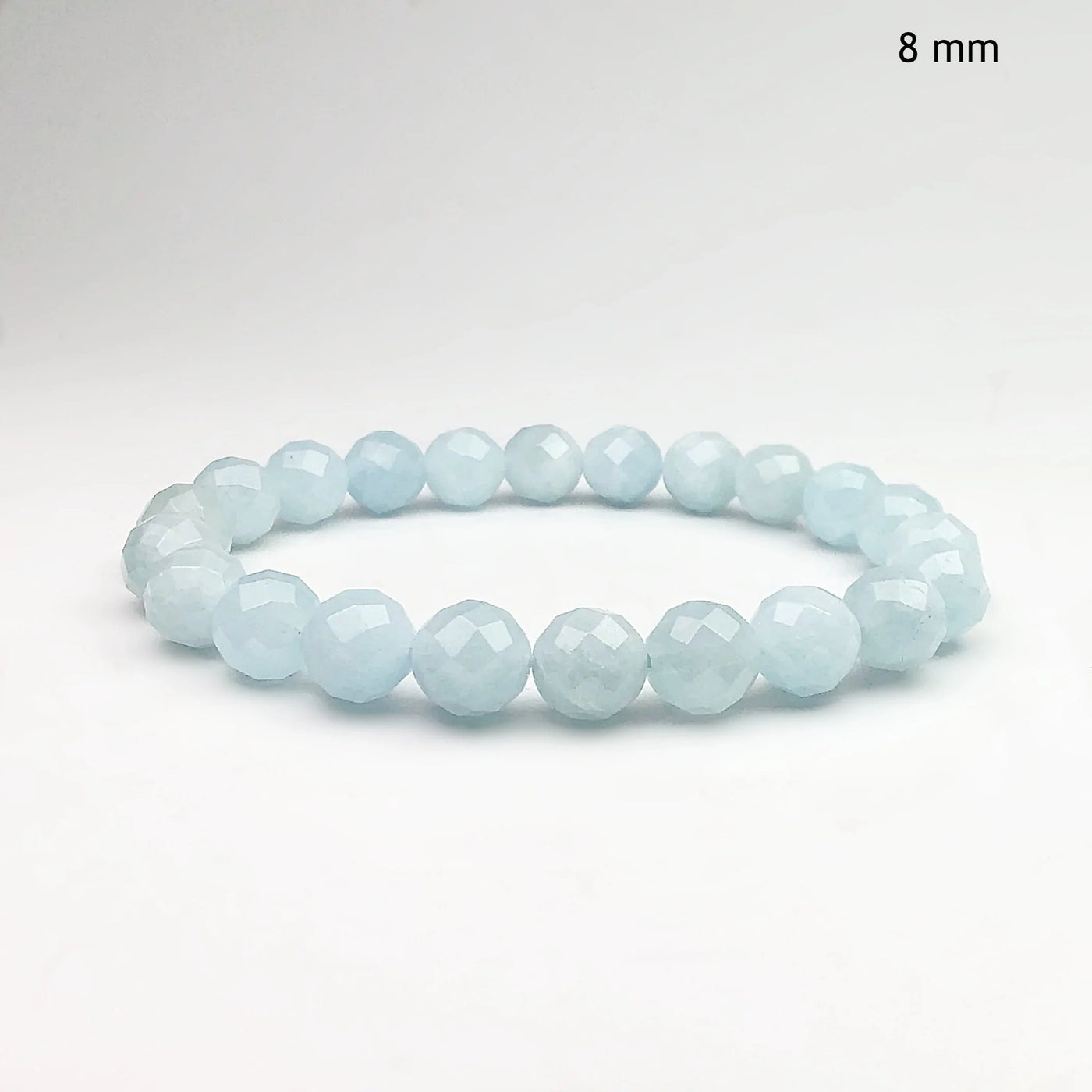 Aquamarine Beaded Bracelet | Sterling Silver Bead | Light Blue Gemstones