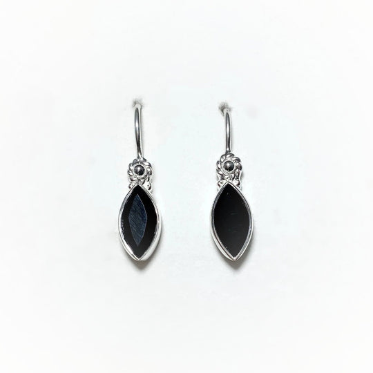 Faceted Black Onyx Dangle Earrings - Rocks and Gems Canada