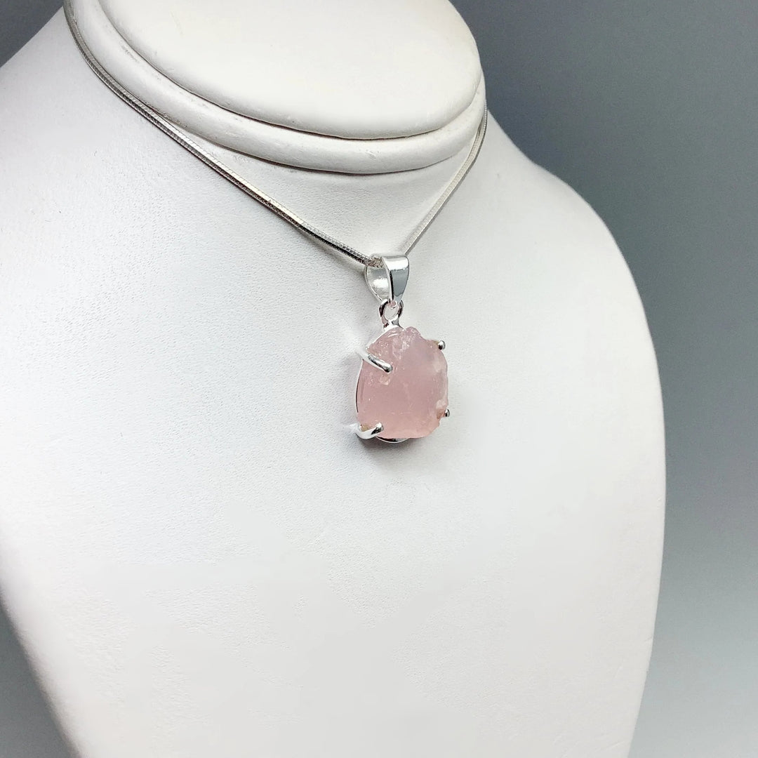 Raw Rose Quartz Pendant - Rocks and Gems Canada
