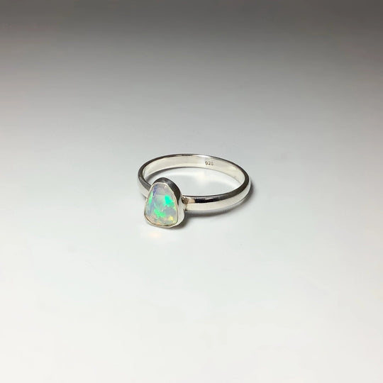 Faceted Ethiopian Fire Opal Ring - Rocks and Gems Canada
