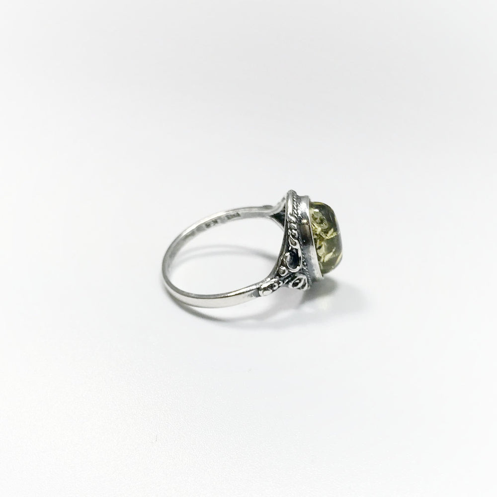 Green Amber Ring - Rocks and Gems Canada