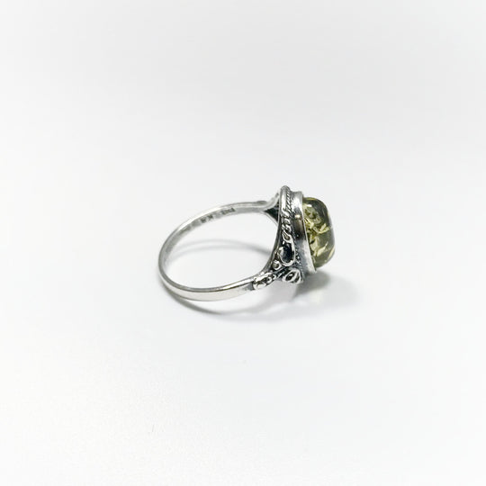 Green Amber Ring - Rocks and Gems Canada