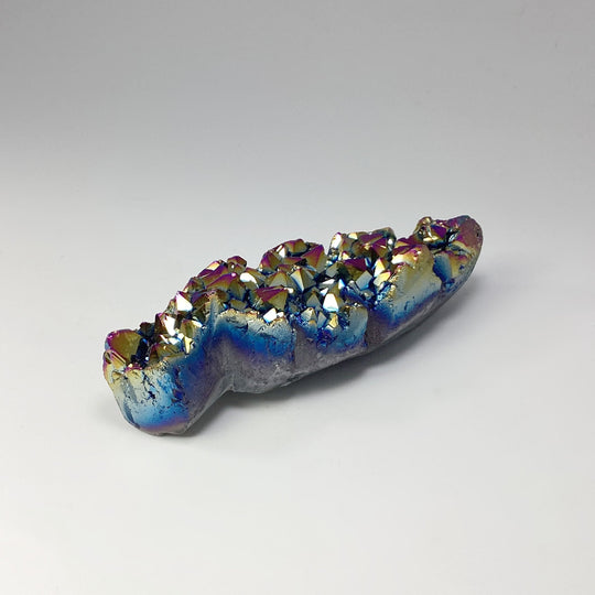 Rainbow Amethyst Druze Cluster Leaf Carving - Rocks and Gems Canada