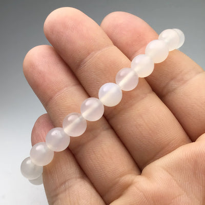 White Agate Beaded Bracelet
