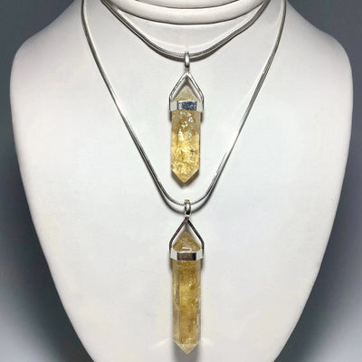 Citrine Double Terminated Point Pendant