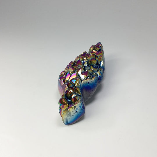 Rainbow Amethyst Druze Cluster Leaf Carving - Rocks and Gems Canada