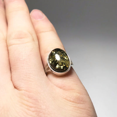 Green Amber Ring