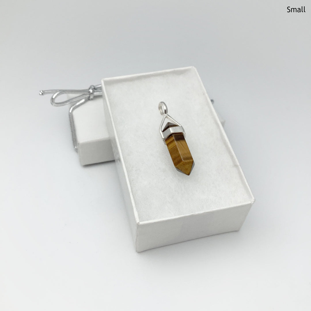 Gold Tiger Eye Double Terminated Point Pendant - Rocks and Gems Canada