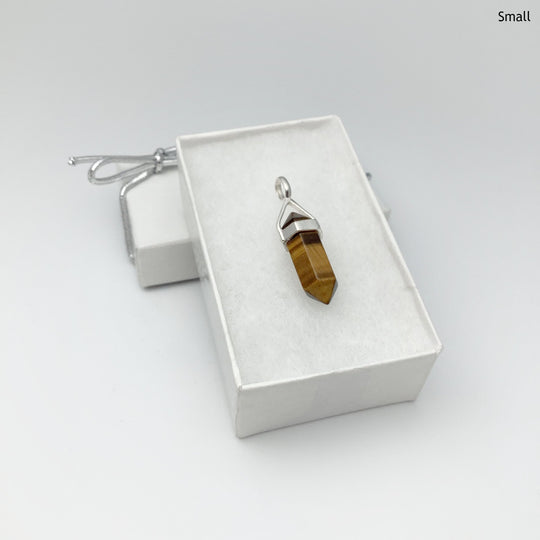 Gold Tiger Eye Double Terminated Point Pendant - Rocks and Gems Canada