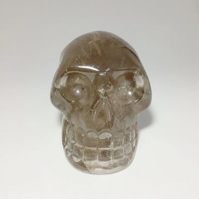 Carved Smoky Quartz Crystal Skull