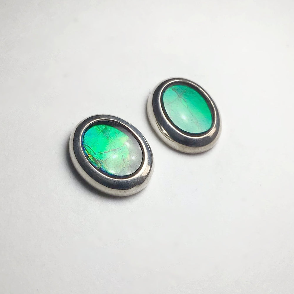 Alberta Ammolite Stud Earrings - Rocks and Gems Canada